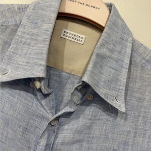 Brunello Cucinelli Linen Button-Up Shirt | Size M | Made in Italy